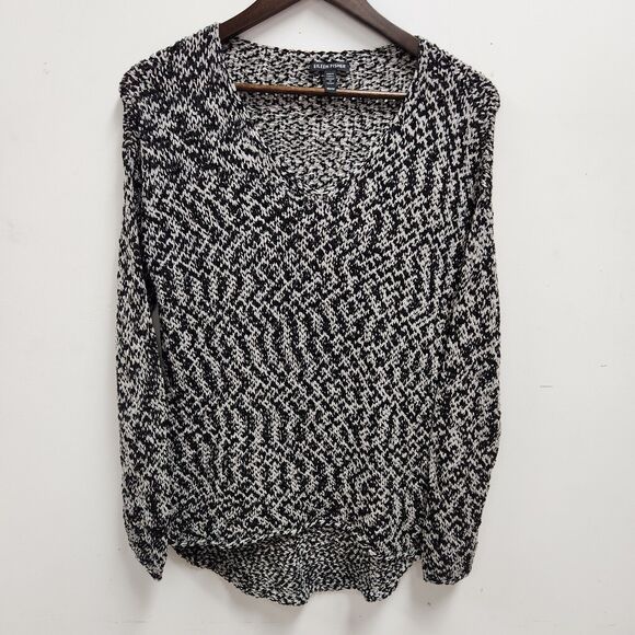 Eileen Fisher Womens Loose Knit Marled Sweater Size XS Rolled Hem Hi Lo - Picture 1 of 11